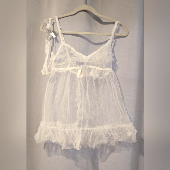 Victoria's Secret Other - Victorias Secret sheer white babydoll from the "I Do" collection.